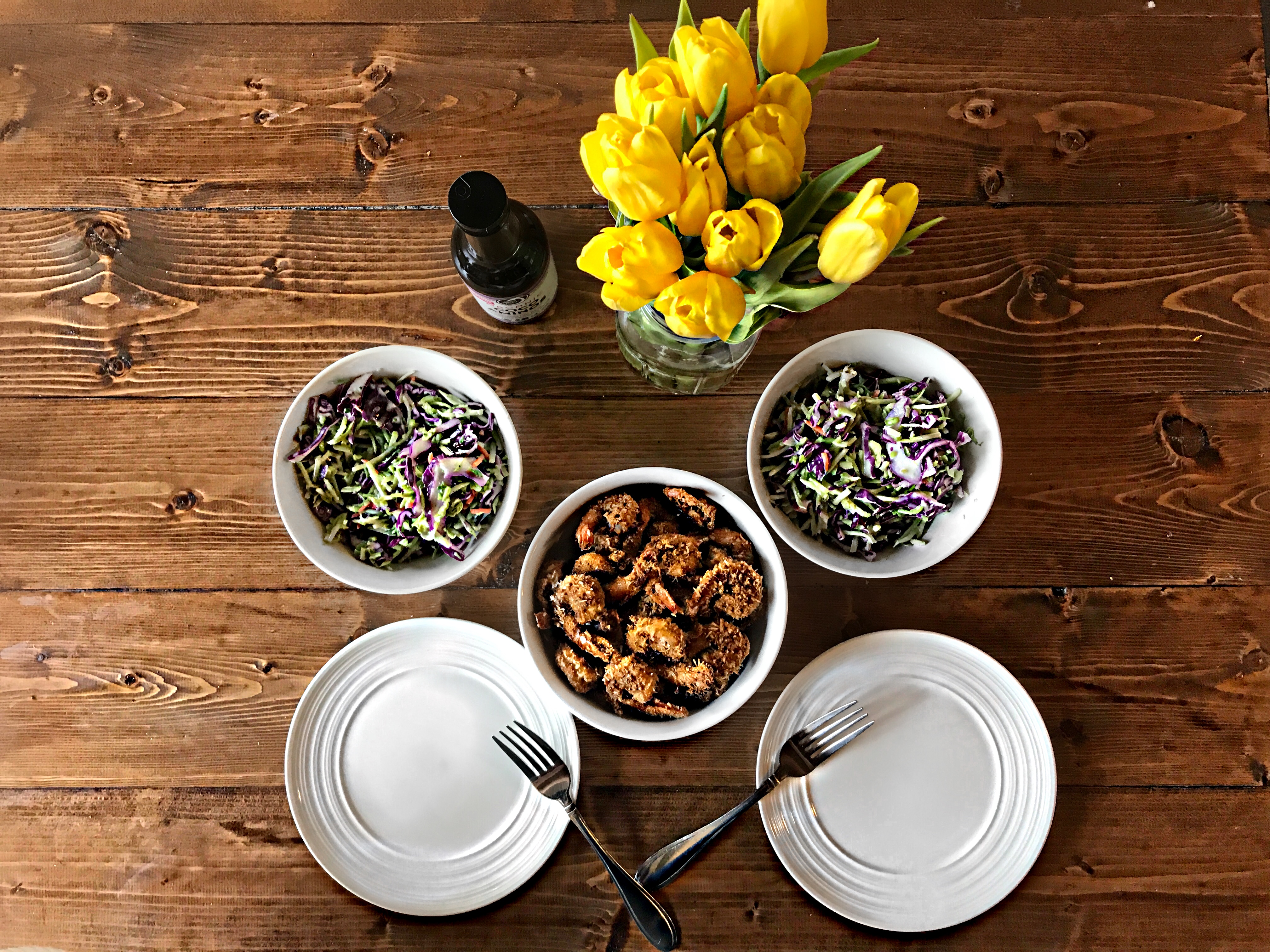 High Fiber Coconut Shrimp & Greek Yogurt Slaw! PurelyPope