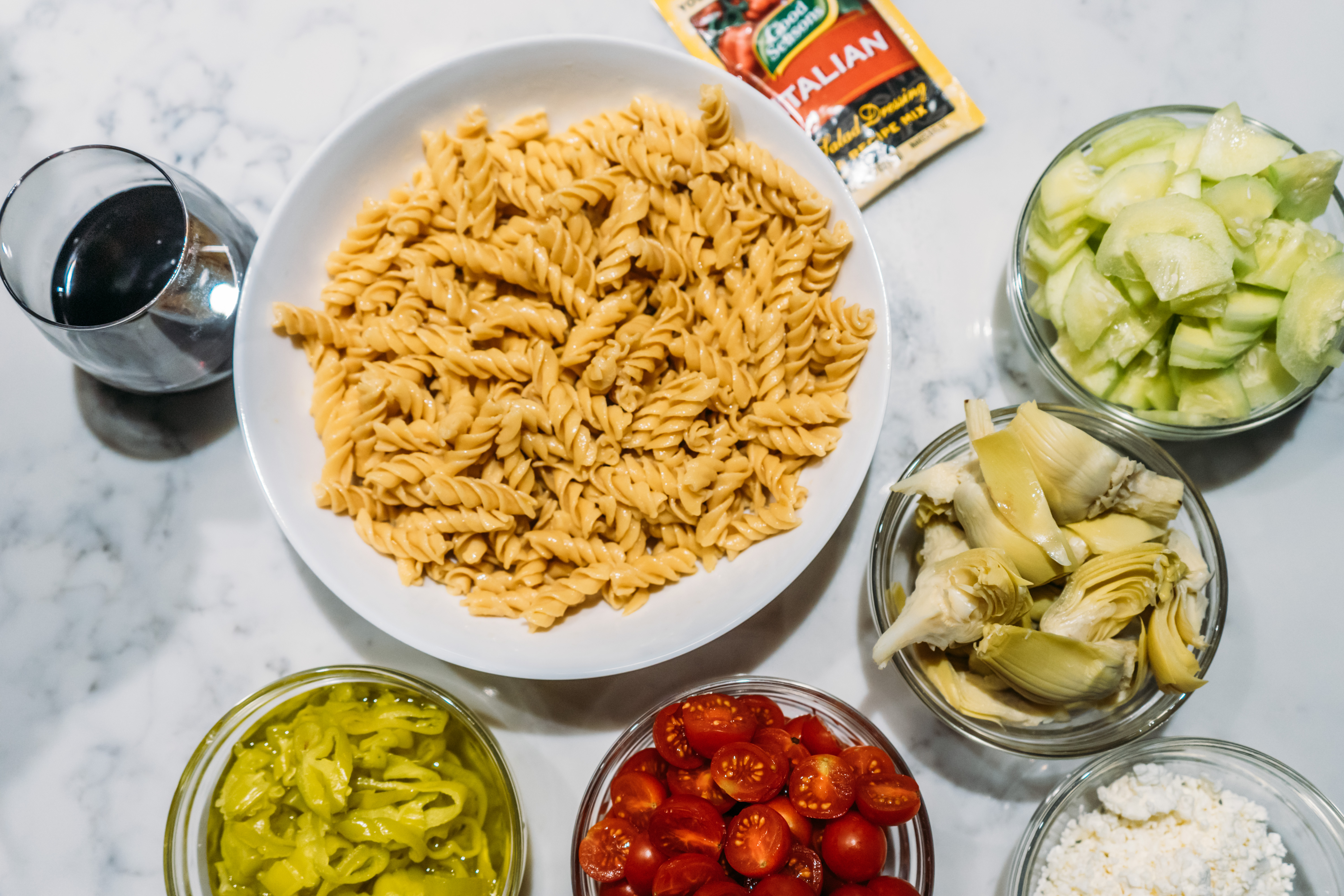 Quick & Easy Banza Chickpea Pasta Salad | PurelyPope