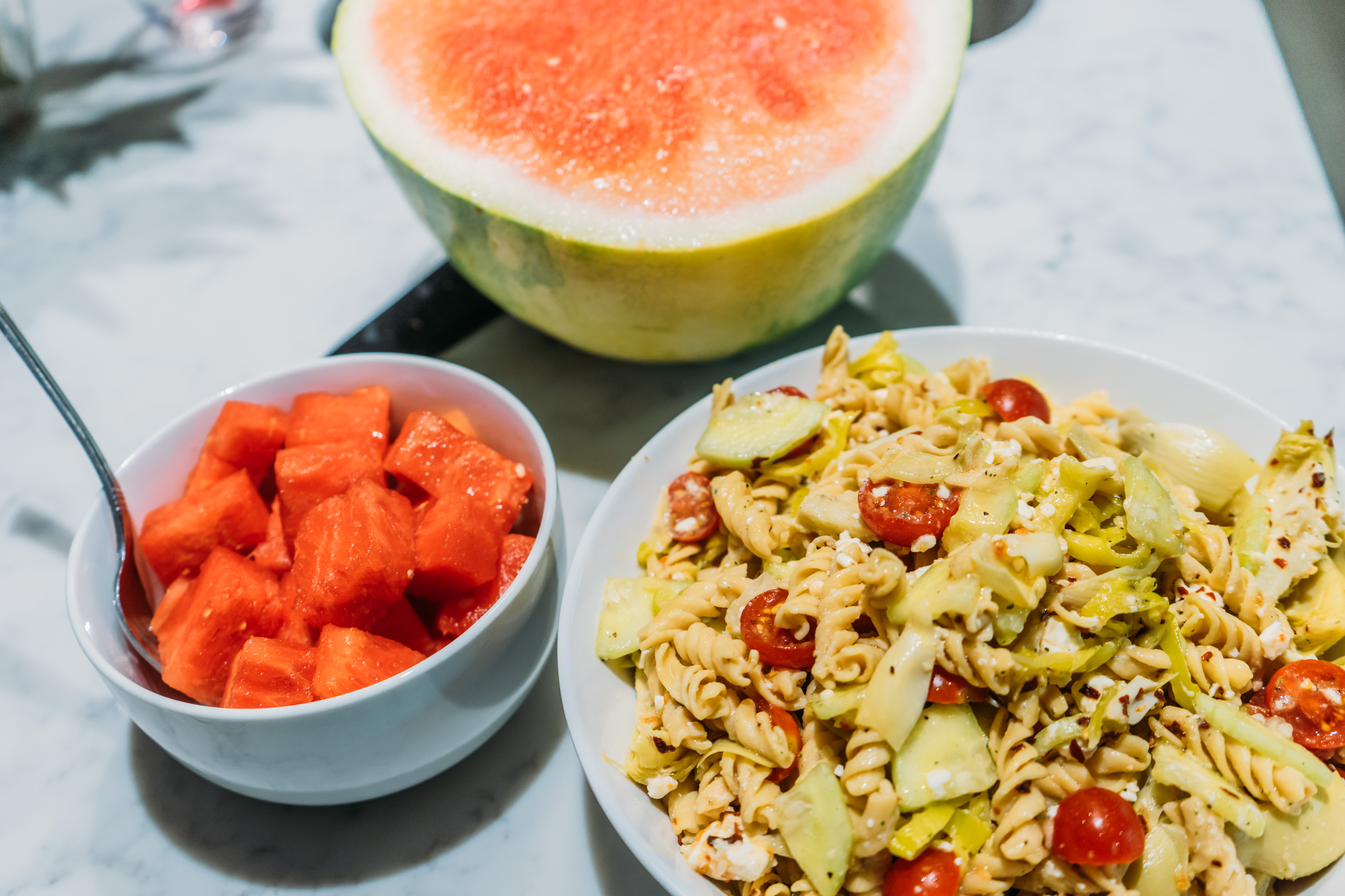 quick-easy-banza-chickpea-pasta-salad-purelypope