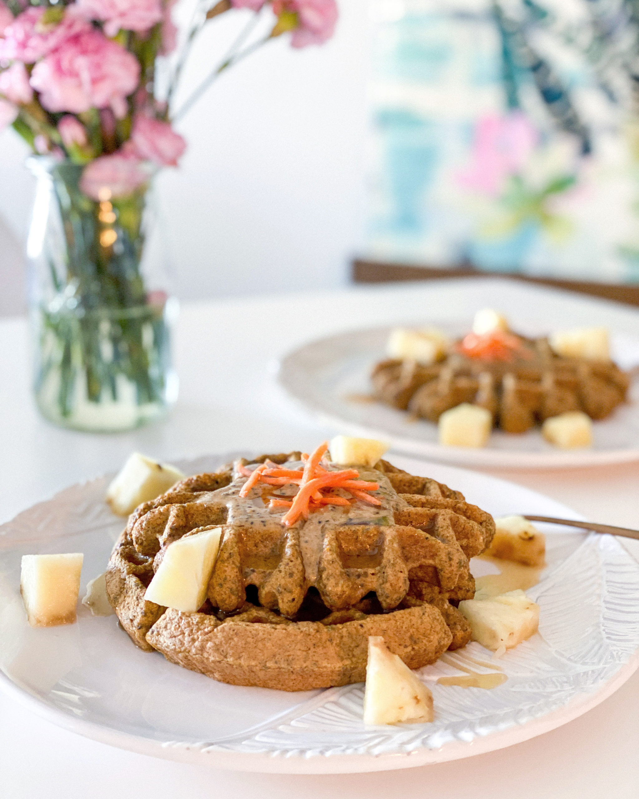PurelyPope Carrot Cake Protein Waffles